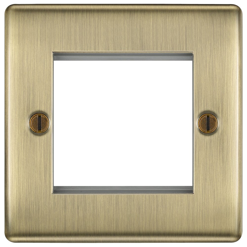 BG Twin Module Euro Plate Antique Brass NABEMS2-01