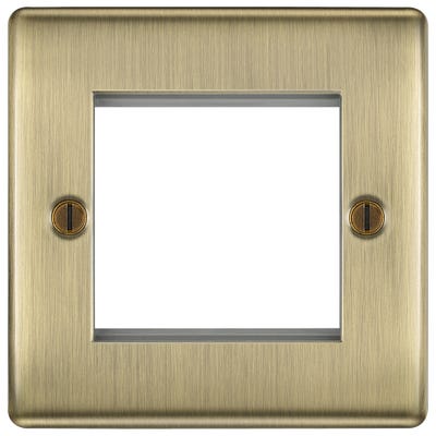 BG Twin Module Euro Plate Antique Brass NABEMS2-01