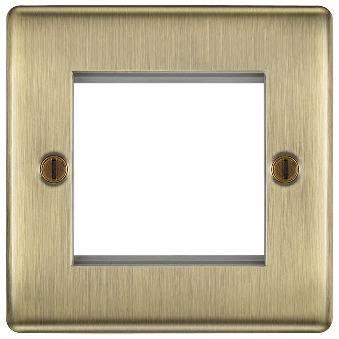 BG Nexus Twin Module Euro Plate Antique Brass NABEMS2-01
