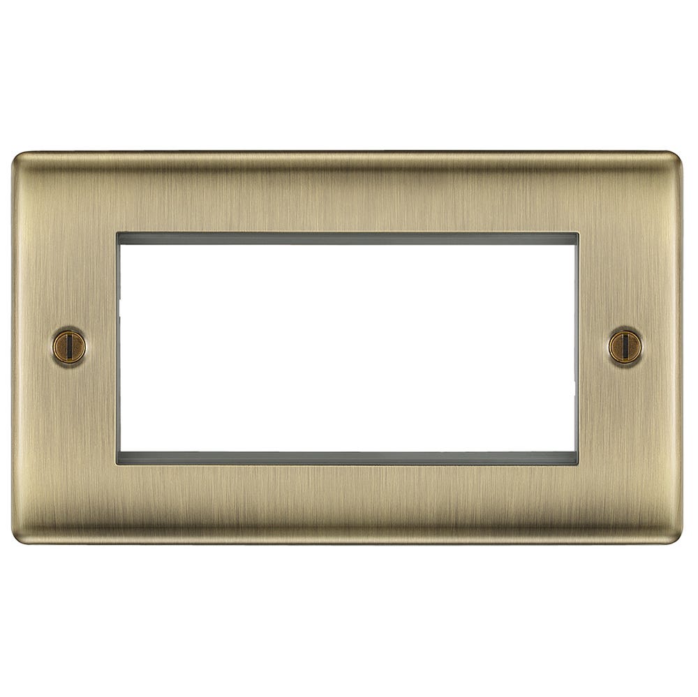 BG 4 Module Euro Plate Rectangular Antique Brass NABEMR4-01