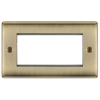 BG 4 Module Euro Plate Rectangular Antique Brass NABEMR4-01