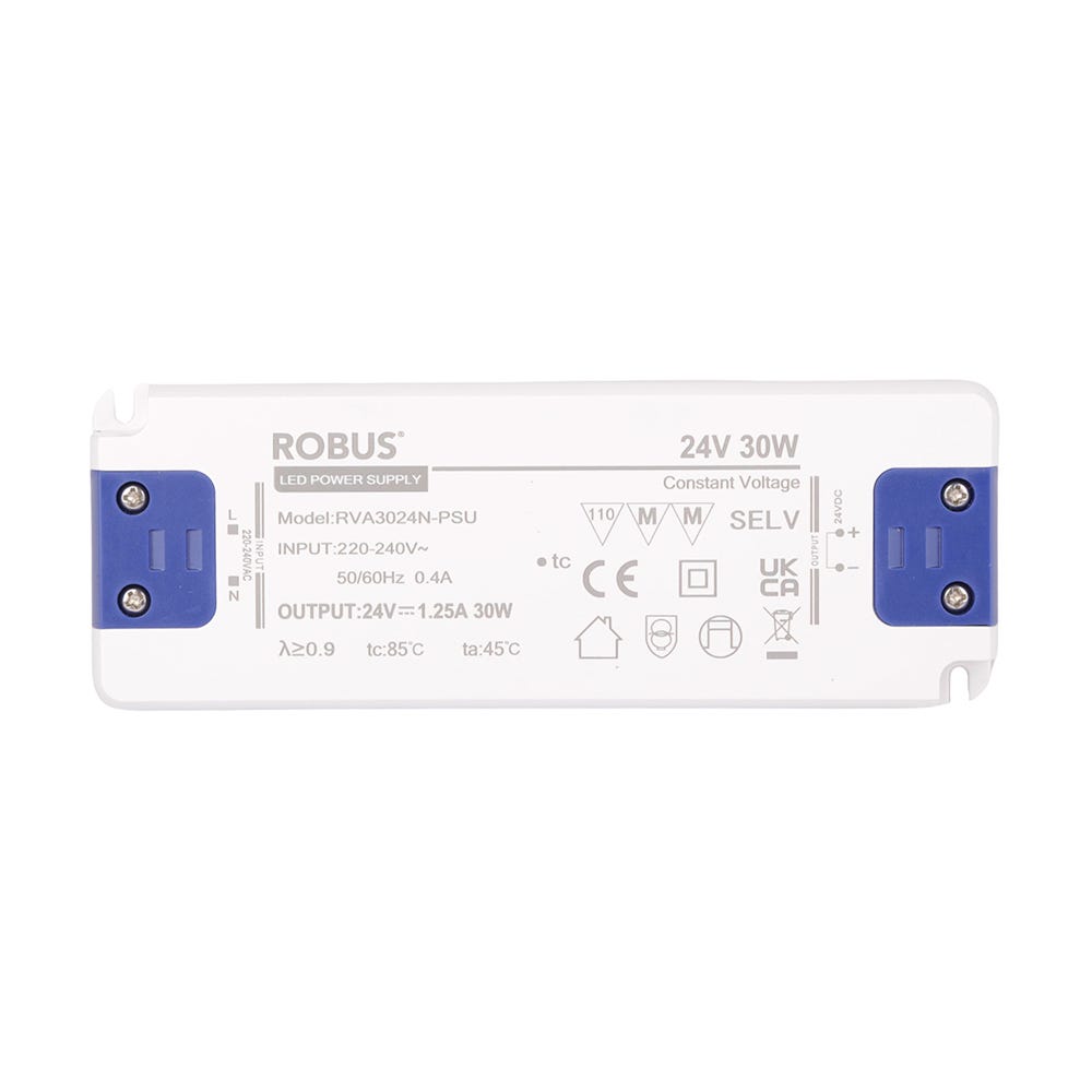 ROBUS VEGAS 30W 24V IP20 Constant Voltage LED Driver Non-Dimmable