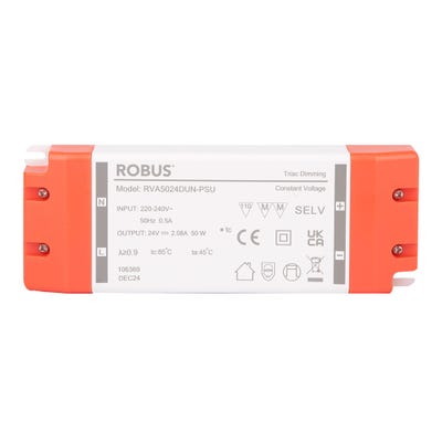 ROBUS VEGAS 50W 24V IP20 Driver Triac Dimmable