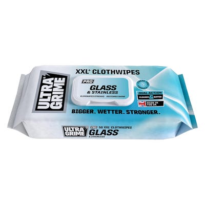 UltraGrime Pro Glass & Stainless Wipes Pack of 50