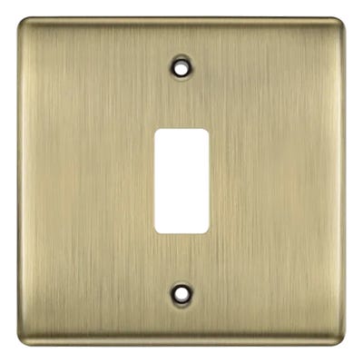 BG Grid 1 Gang Modular Front Plate Antique Brass RNAB1