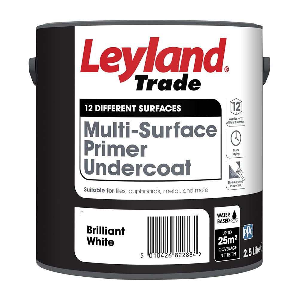 Leyland Trade Multi-Surface Primer Undercoat Brilliant White 2.5L