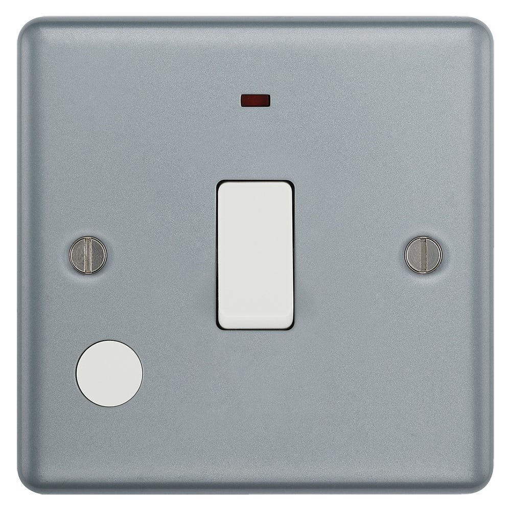 BG 20A 1 Gang DP Metal Clad Switch with Flex Outlet & Neon MC531