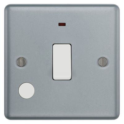 BG 20A 1 Gang DP Metal Clad Switch with Flex Outlet & Neon MC531