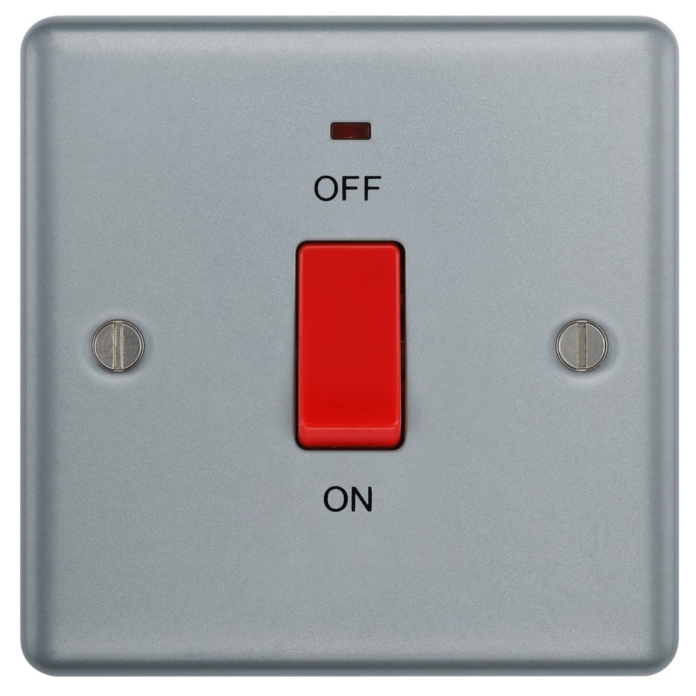 BG 45A 1 Gang DP Metal Clad Switch with Neon MC574