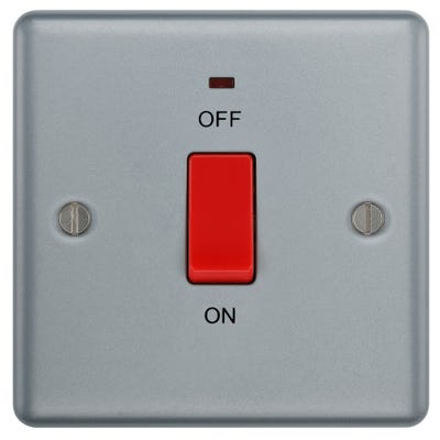 BG 45A 1 Gang DP Metal Clad Switch with Neon MC574