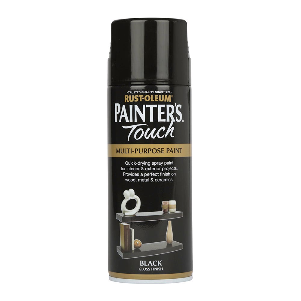 Rust-Oleum Painter's Touch Spray Paint Gloss Black 400ml