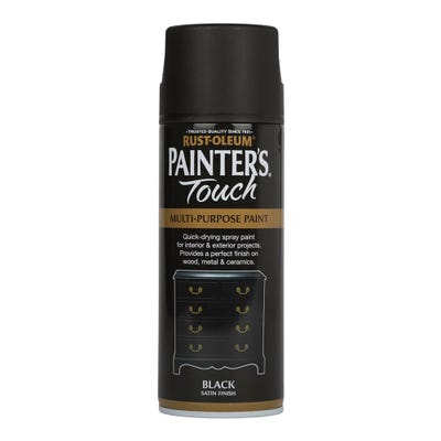 Rust-Oleum Painter's Touch Spray Paint Satin Black 400ml
