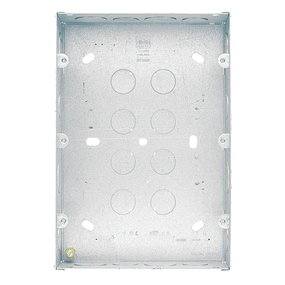 BG 9/12 Gang 47mm Flush Grid Metal Mounting Box HGS912-01