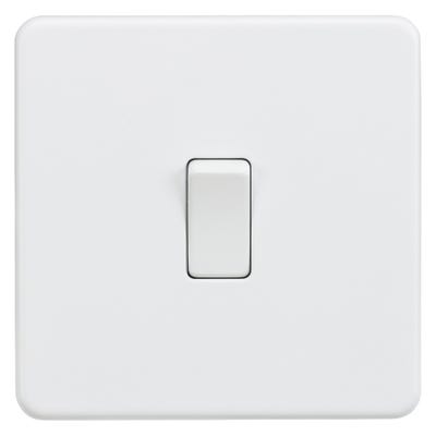 Knightsbridge Screwless 10AX 1 Gang Intermediate Light Switch Matt White SF1200MW