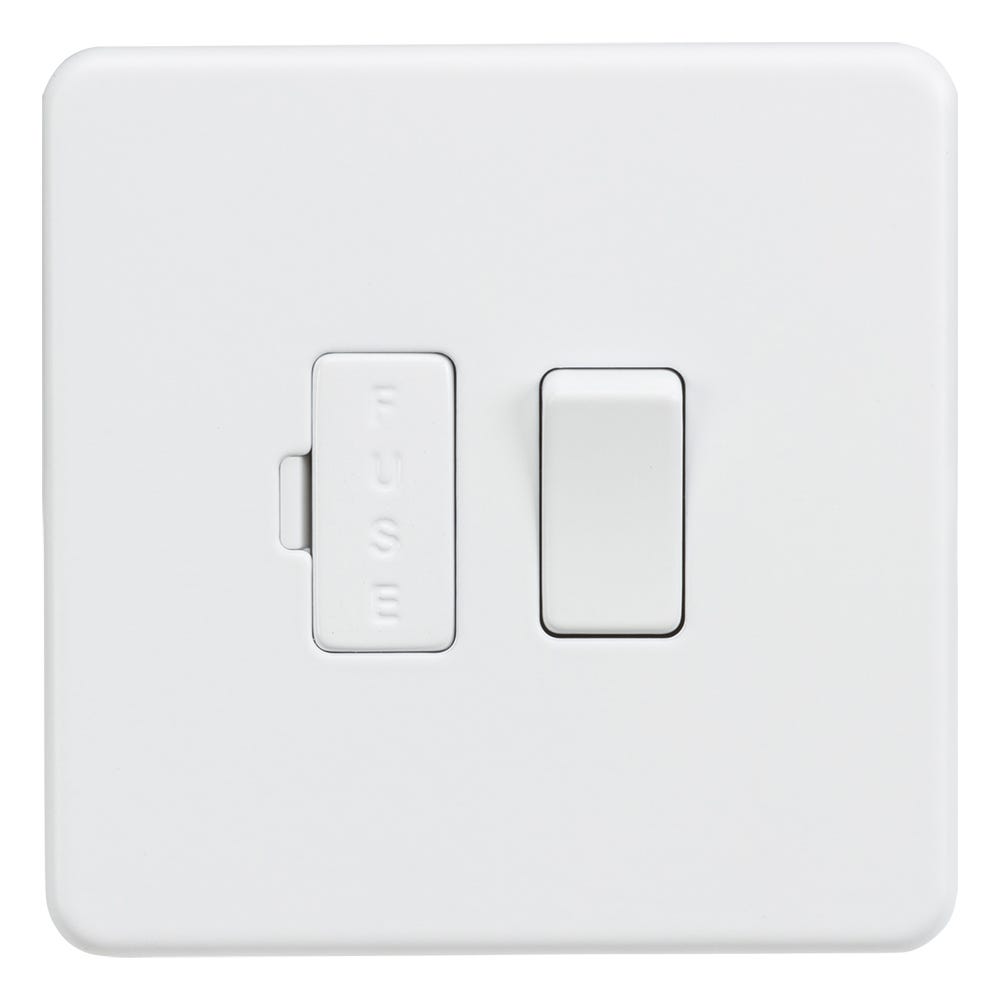 Knightsbridge Screwless 13A Switched Fused Spur Unit Matt White SF6300MW