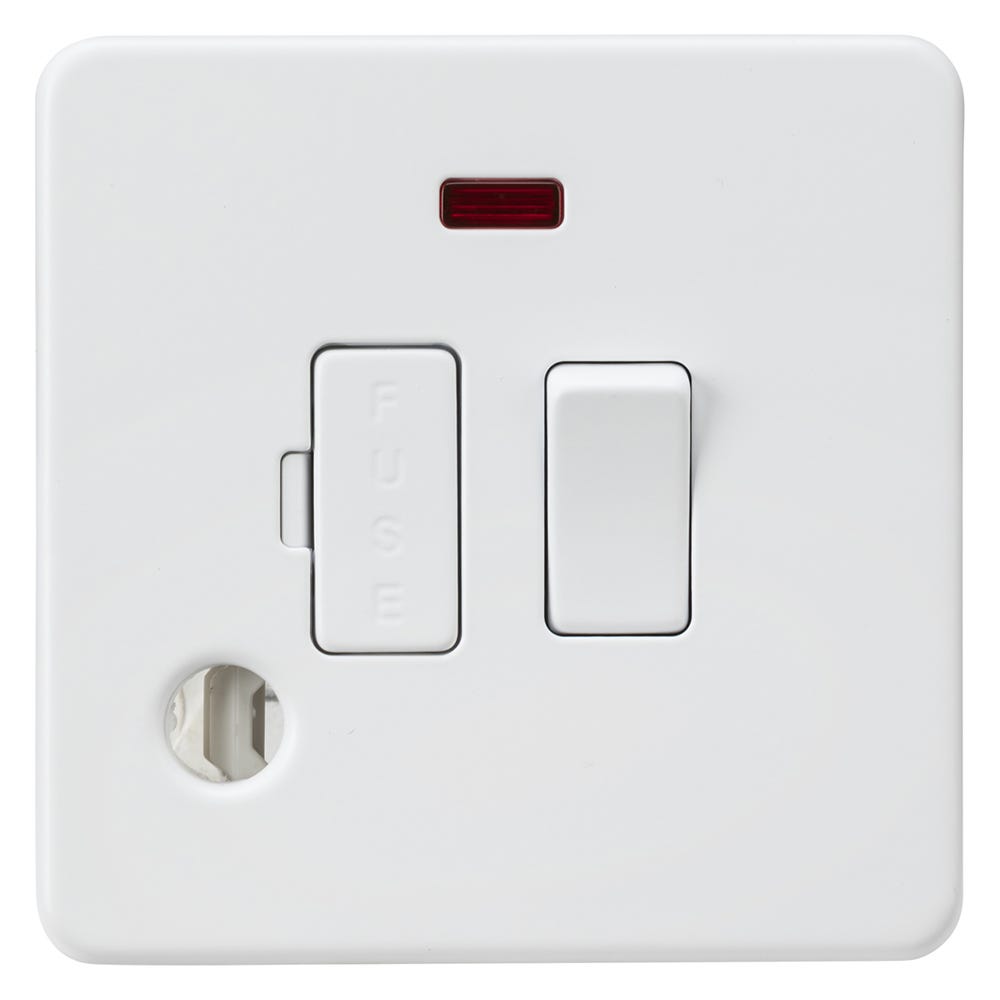 Knightsbridge Screwless 13A Neon Flex Switched Fused Spur Matt White SF6300FMW