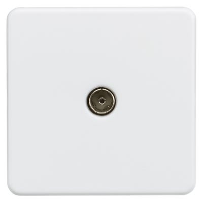 Knightsbridge Screwless 1 Gang Coaxial TV Socket Matt White SF0100MW