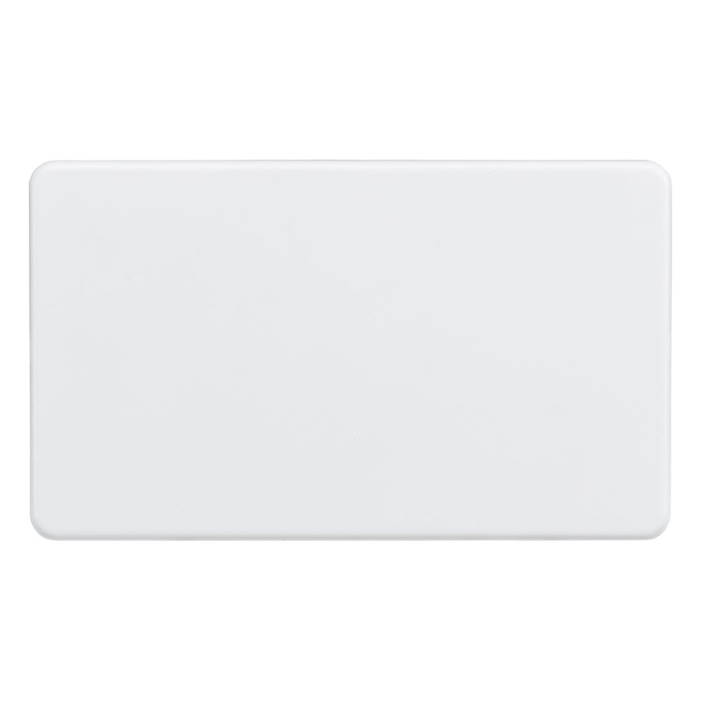 Knightsbridge Screwless 2 Gang Blanking Plate Matt White SF8360MW