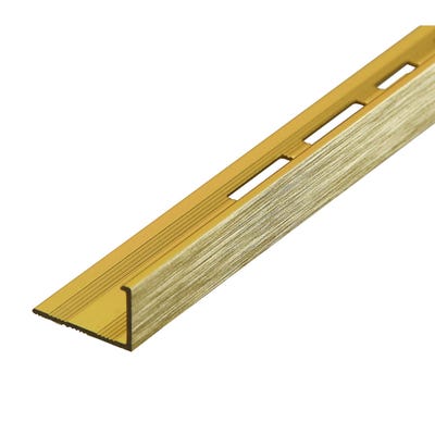 Tile Rite 10mm Straight Edge Brushed Gold Tile Trim 2.44m