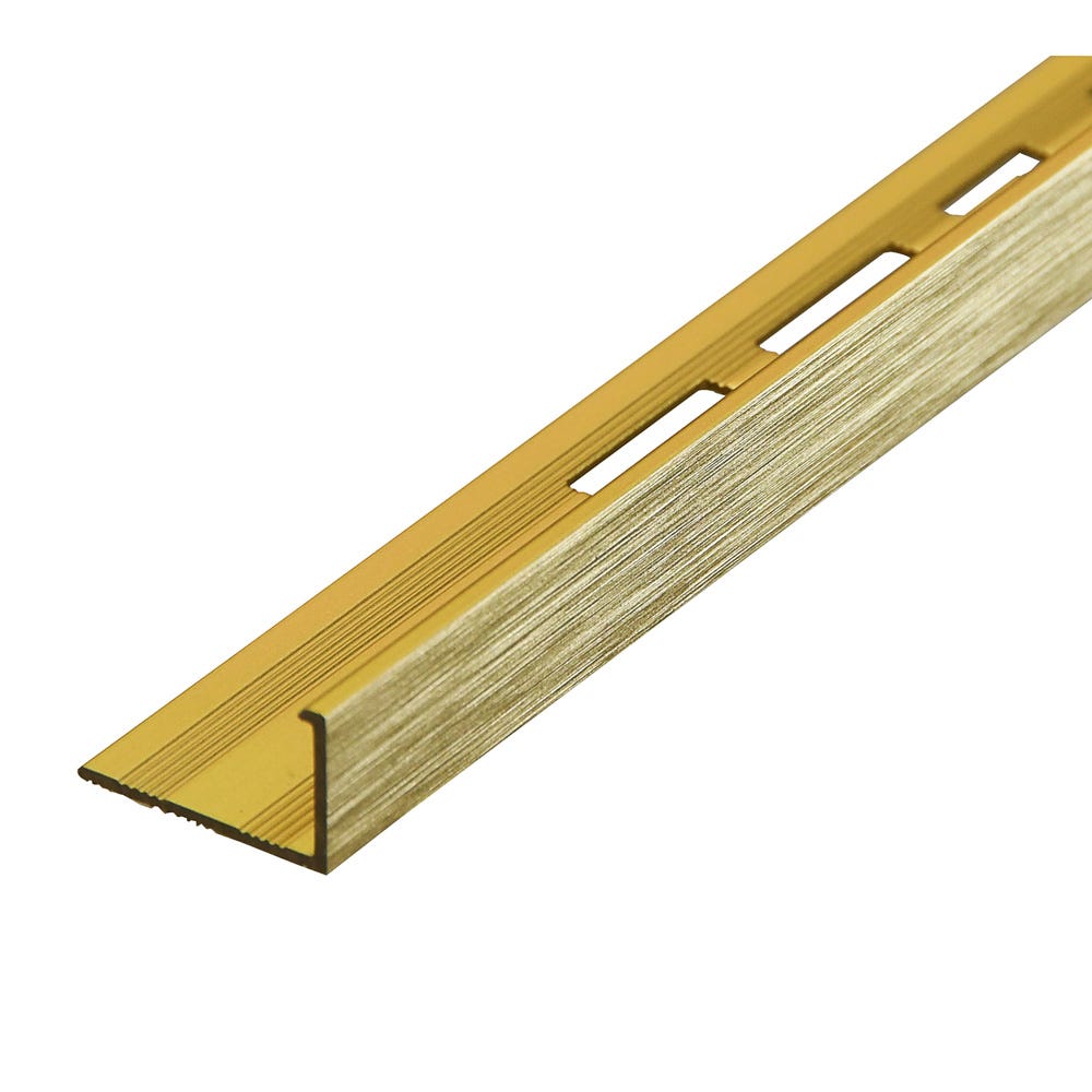 Tile Rite 12mm Straight Edge Brushed Gold Tile Trim 2.44m
