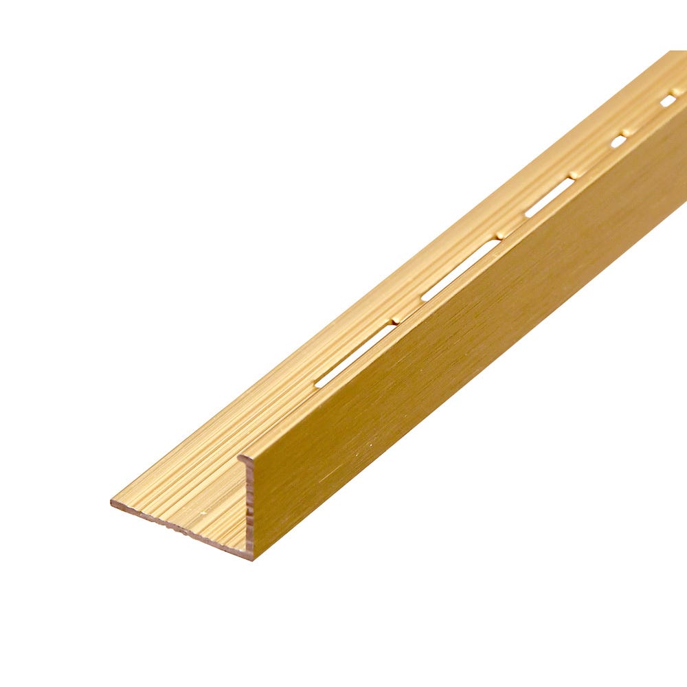Tile Rite 12mm Straight Edge Matt Brushed Gold Tile Trim 2.44m