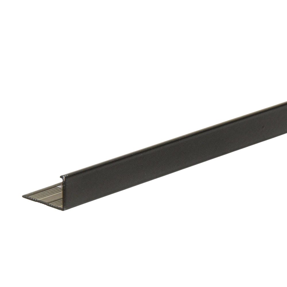 Tile Rite 10mm Straight Edge Smooth Black Tile Trim 2.44m