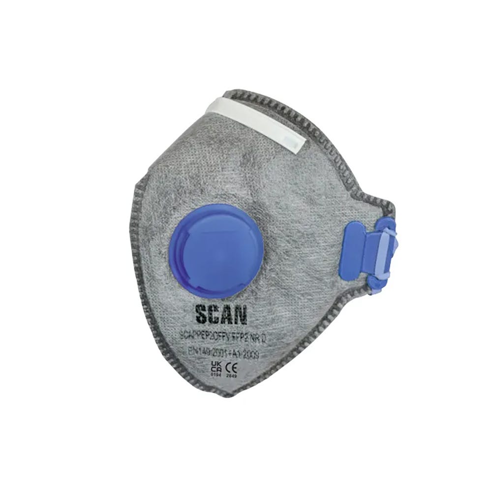 Scan Fold Flat Odour Valved Dust Mask FFP2 Pack of 3