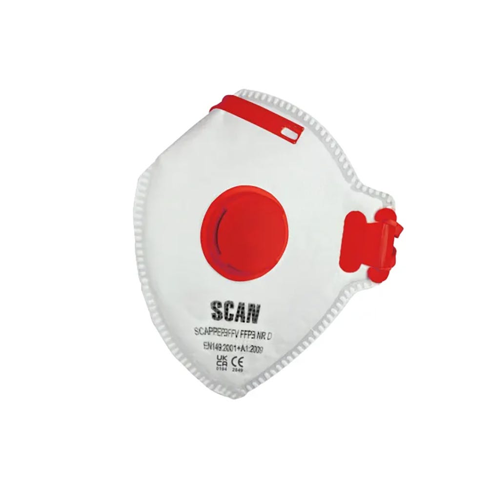 Scan Fold Flat Valved Dust Mask FFP3 Pack of 3