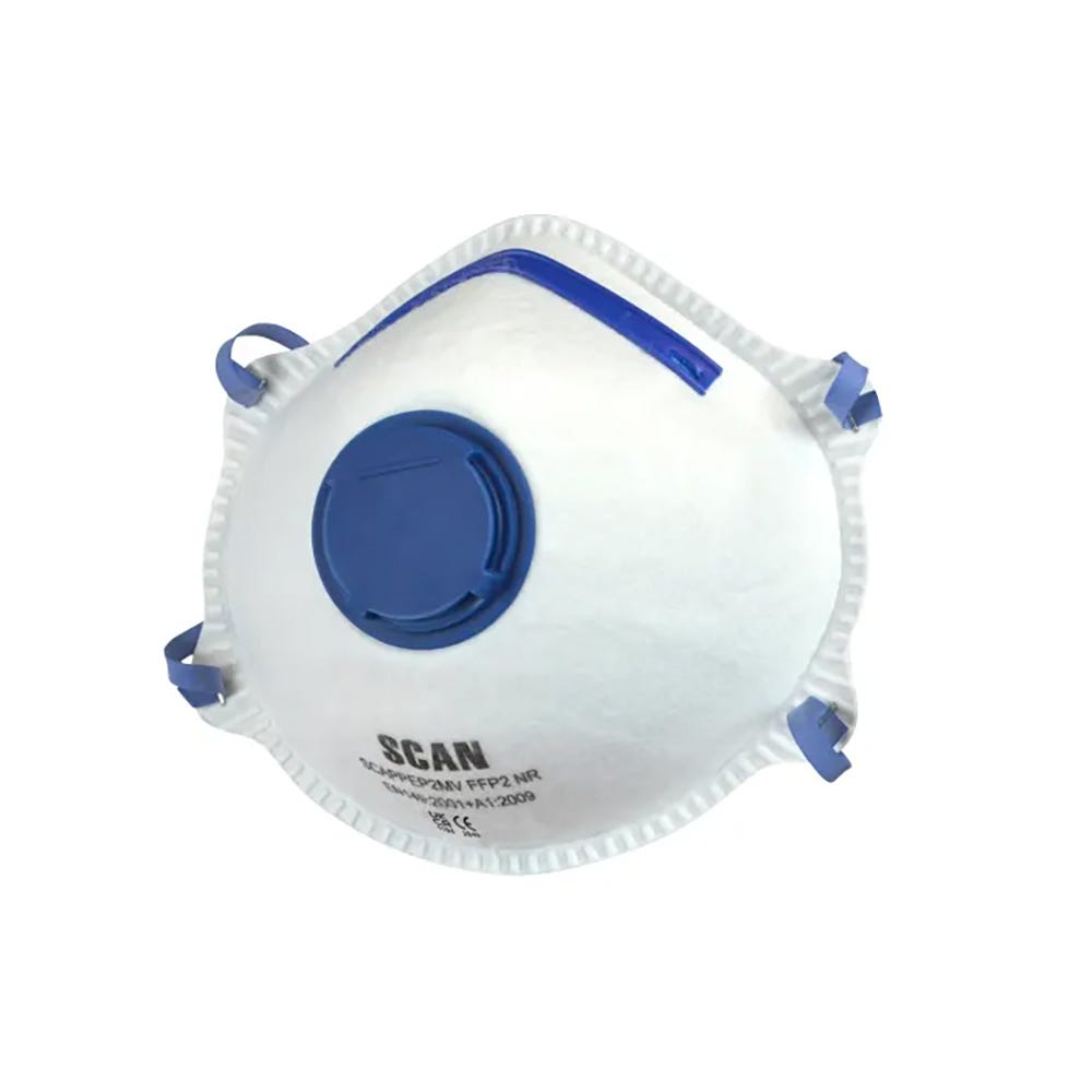 Scan Moulded Valved Dust Mask FFP2 Pack of 3