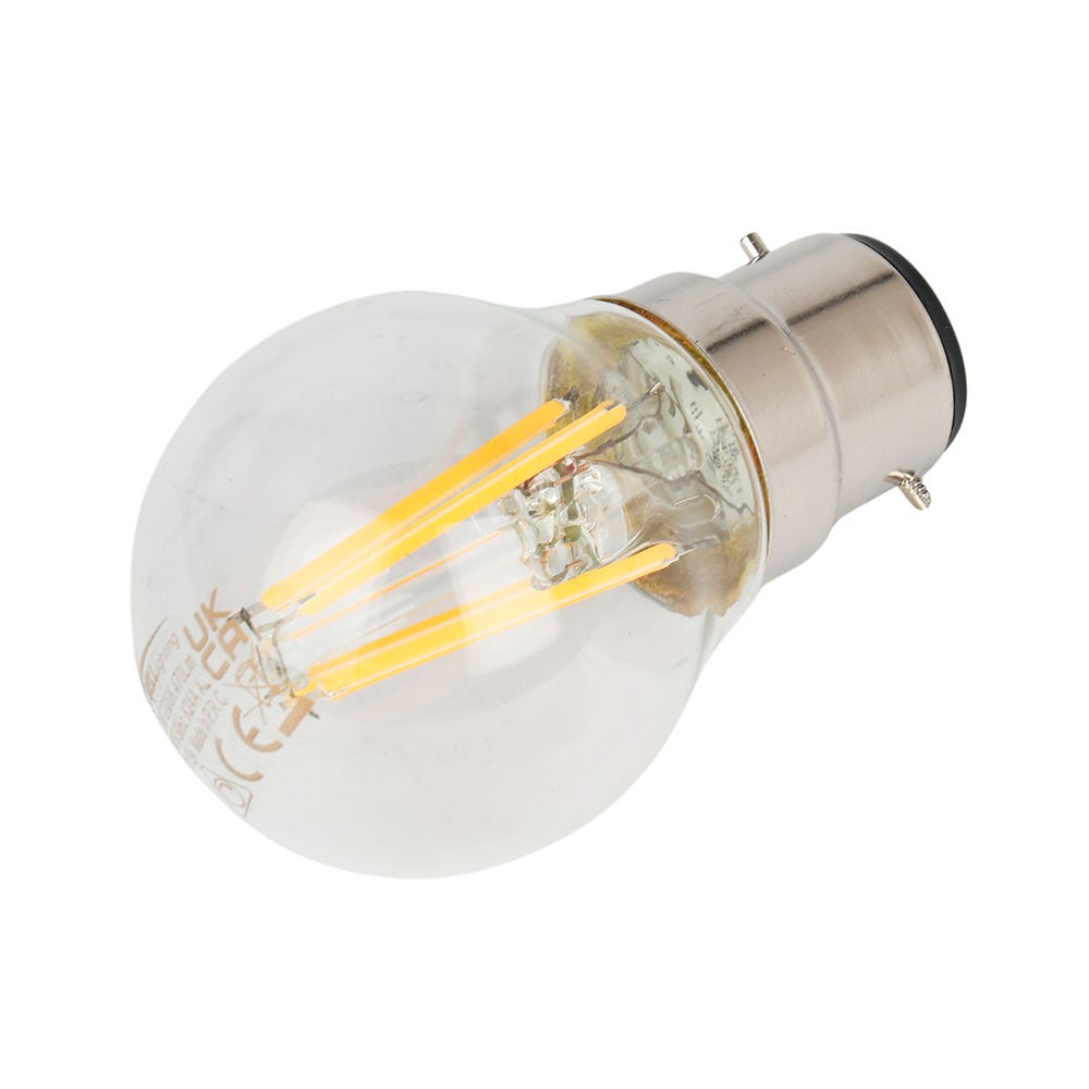Bell Lighting 3.3W LED Filament Lamp Round Warm White Dimmable BC