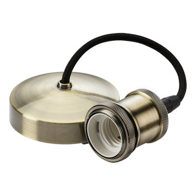 Knightsbridge Pendant Set 6'' E27 Antique Brass 8271AB