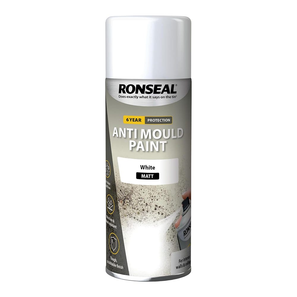 Ronseal Anti-Mould Spray Paint Matt White 400ml