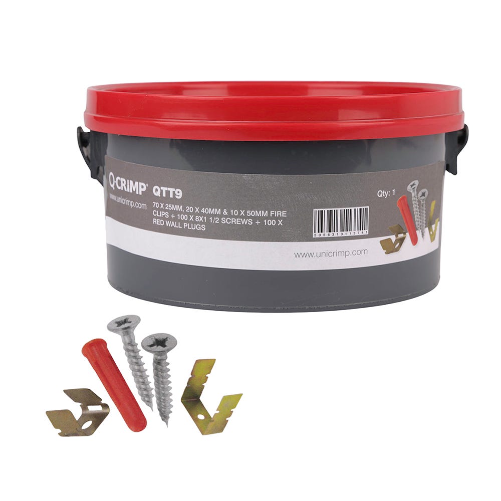 Fire Rated Cable Clips & Fixings Trade Tub QTT9