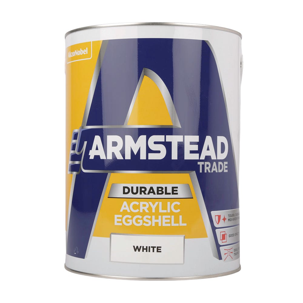 Armstead Trade Durable Acrylic Eggshell Paint White 5L