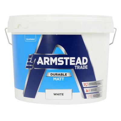 Armstead Trade Durable Matt Emulsion Paint White 10L