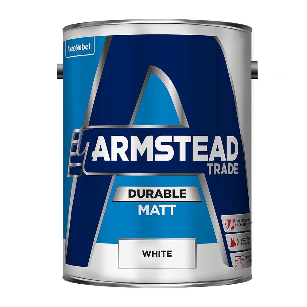 Armstead Trade Durable Matt Emulsion Paint White 5L