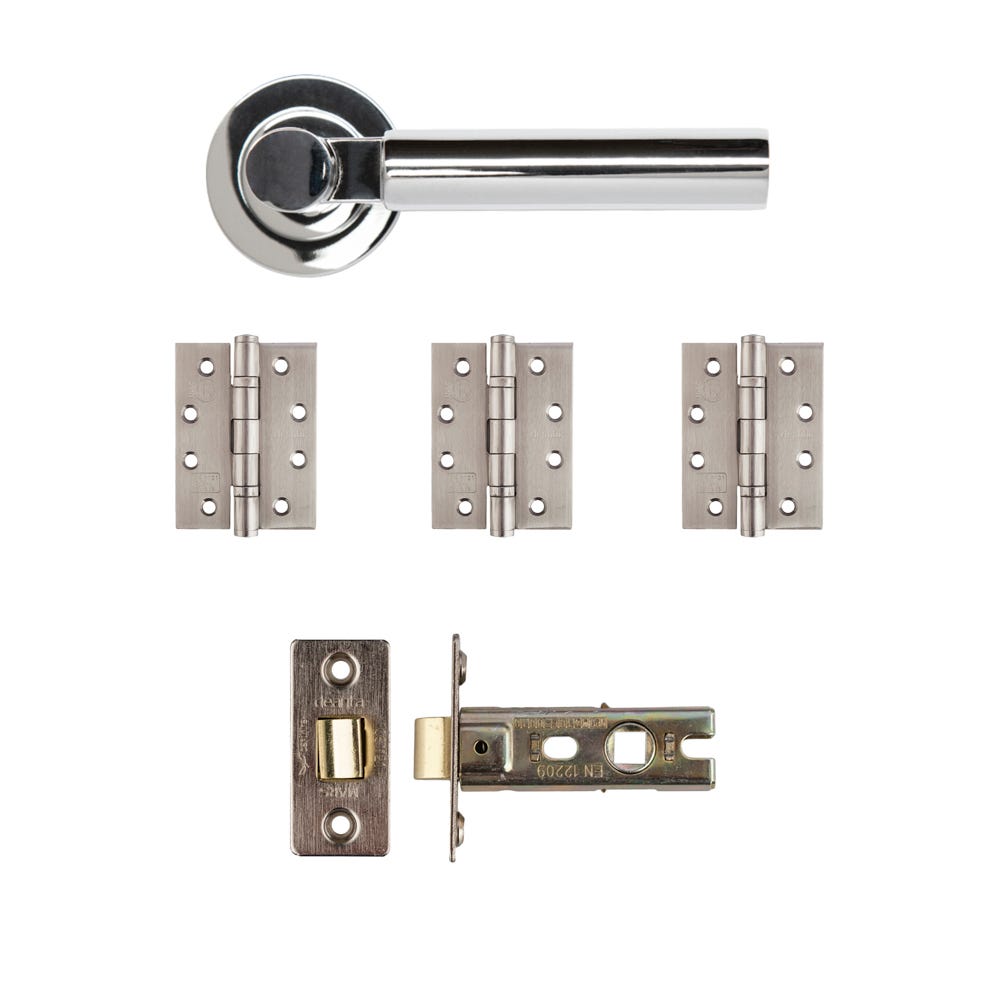 Deanta Arcadia Latch Door Handle Kit Certifire Polished Chrome