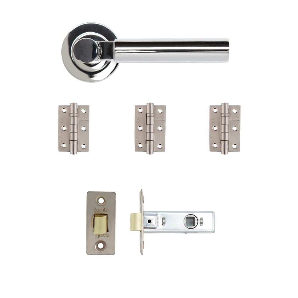 Deanta Arcadia Latch Door Handle Kit Polished Chrome