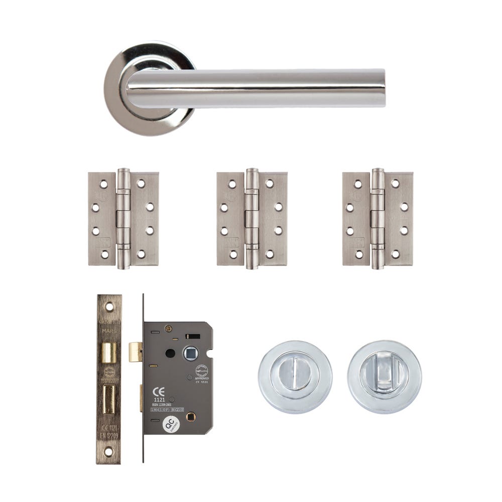 Deanta Ares Bathroom Door Handle Kit Certifire Polished Chrome