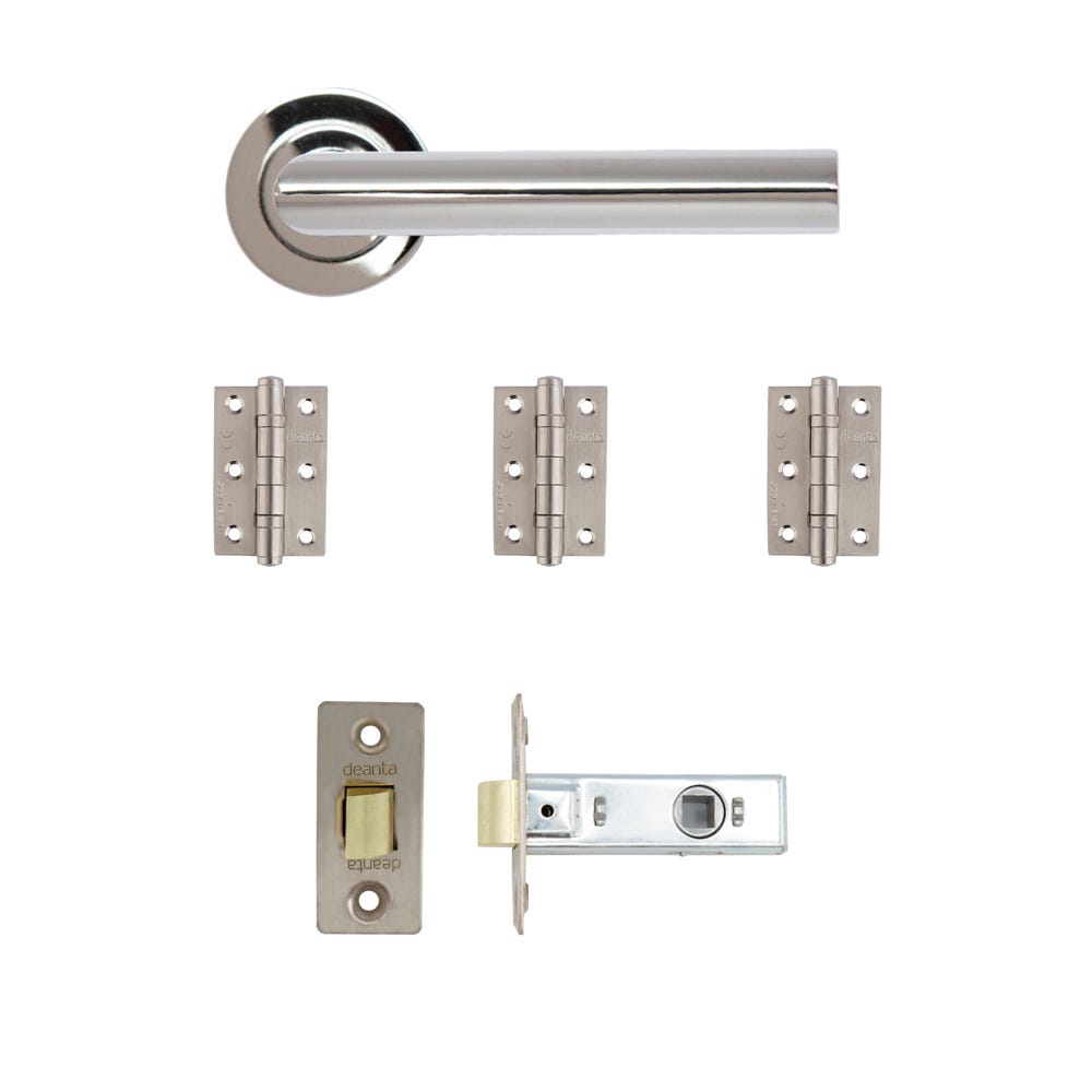 Deanta Ares Latch Door Handle Kit Polished Chrome
