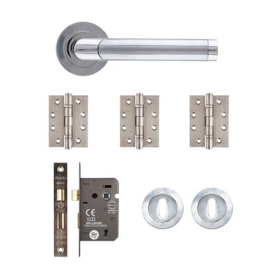 Deanta Augustus Mortice Door Handle Kit Certifire Matt & Polished Chrome