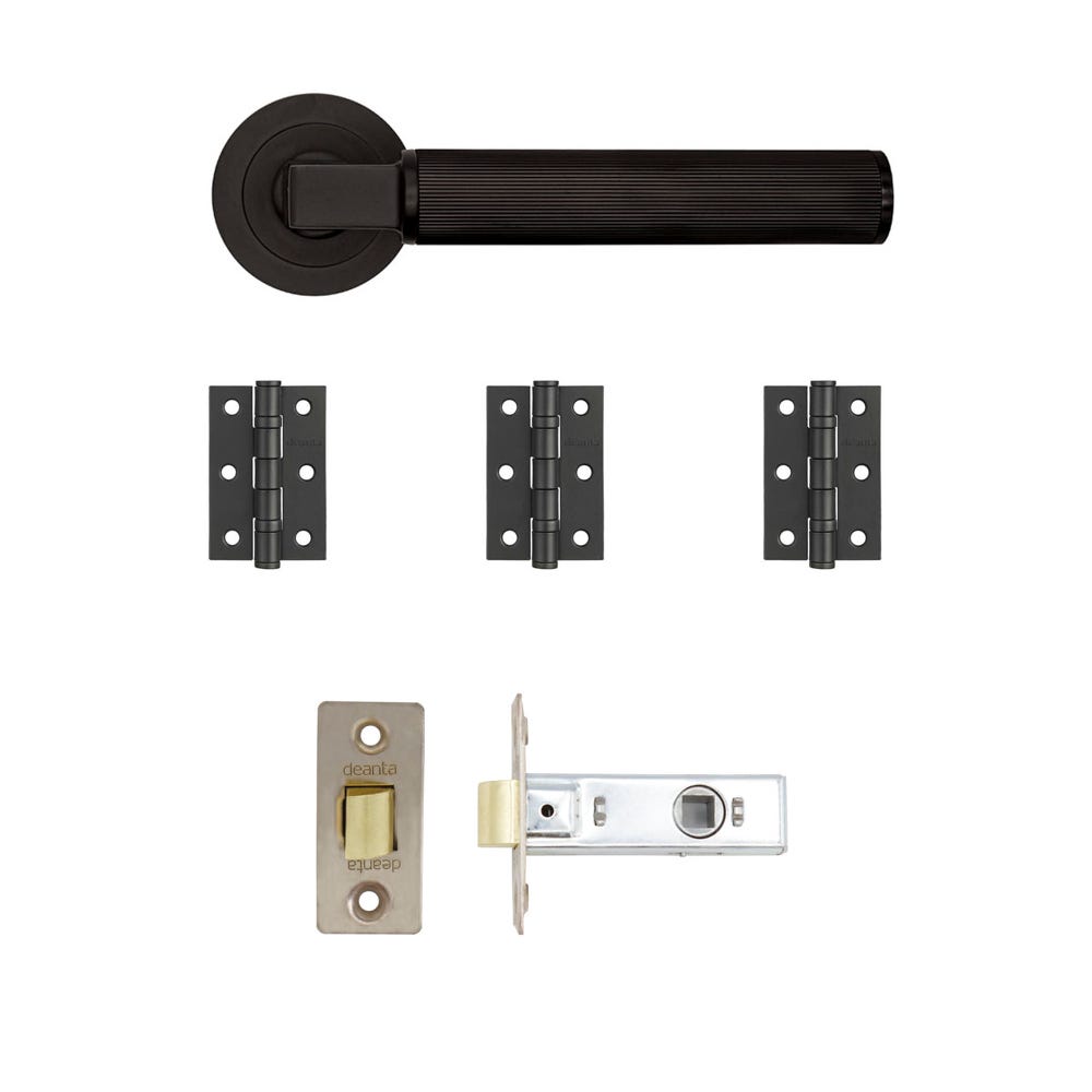 Deanta Delphi Latch Door Handle Kit Matt Black