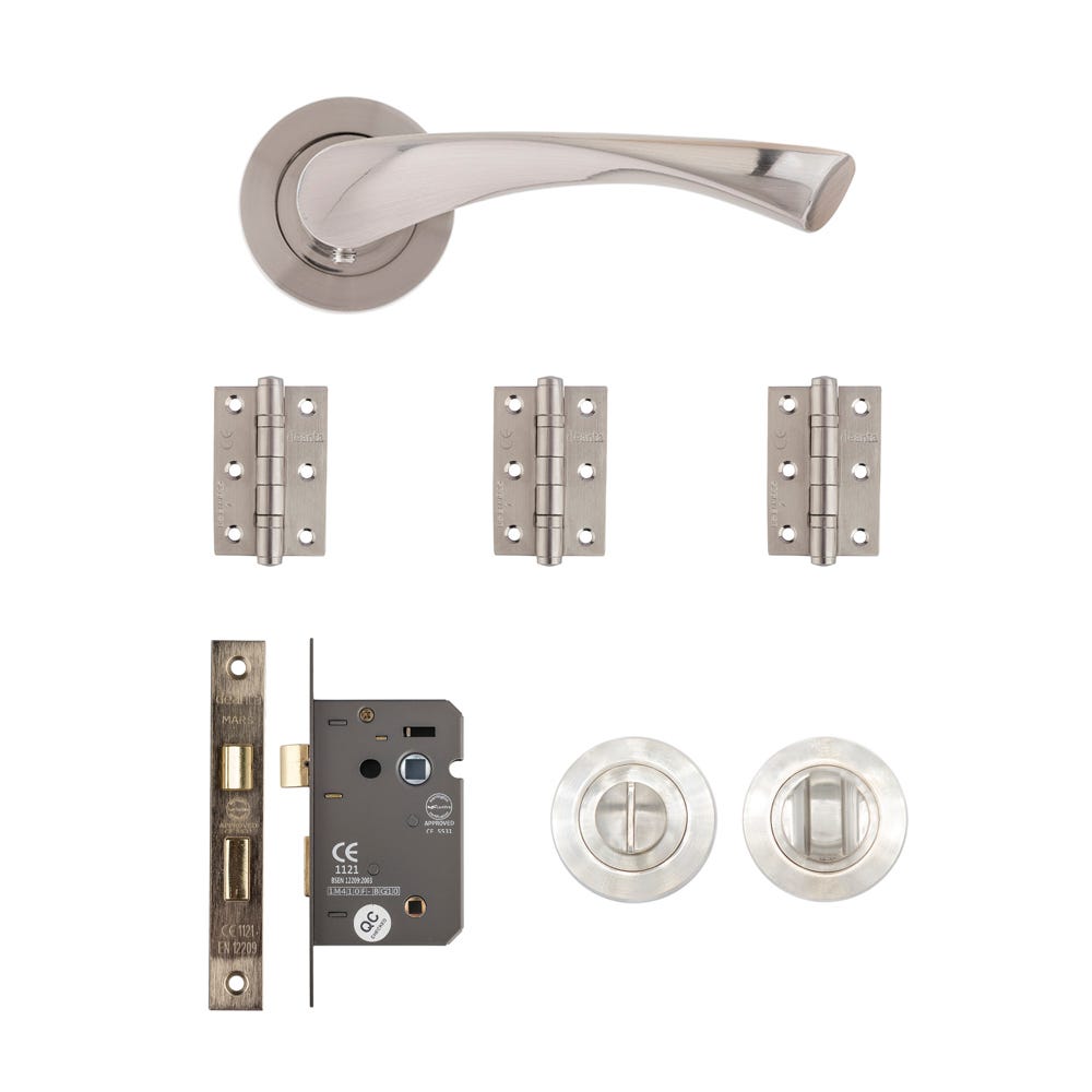 Deanta Fortuna Bathroom Door Handle Kit Satin