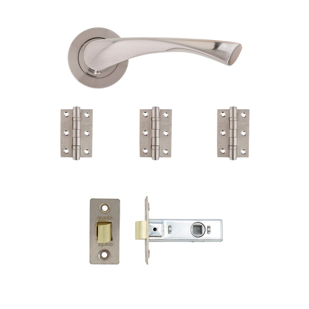 Deanta Fortuna Latch Door Handle Kit Satin