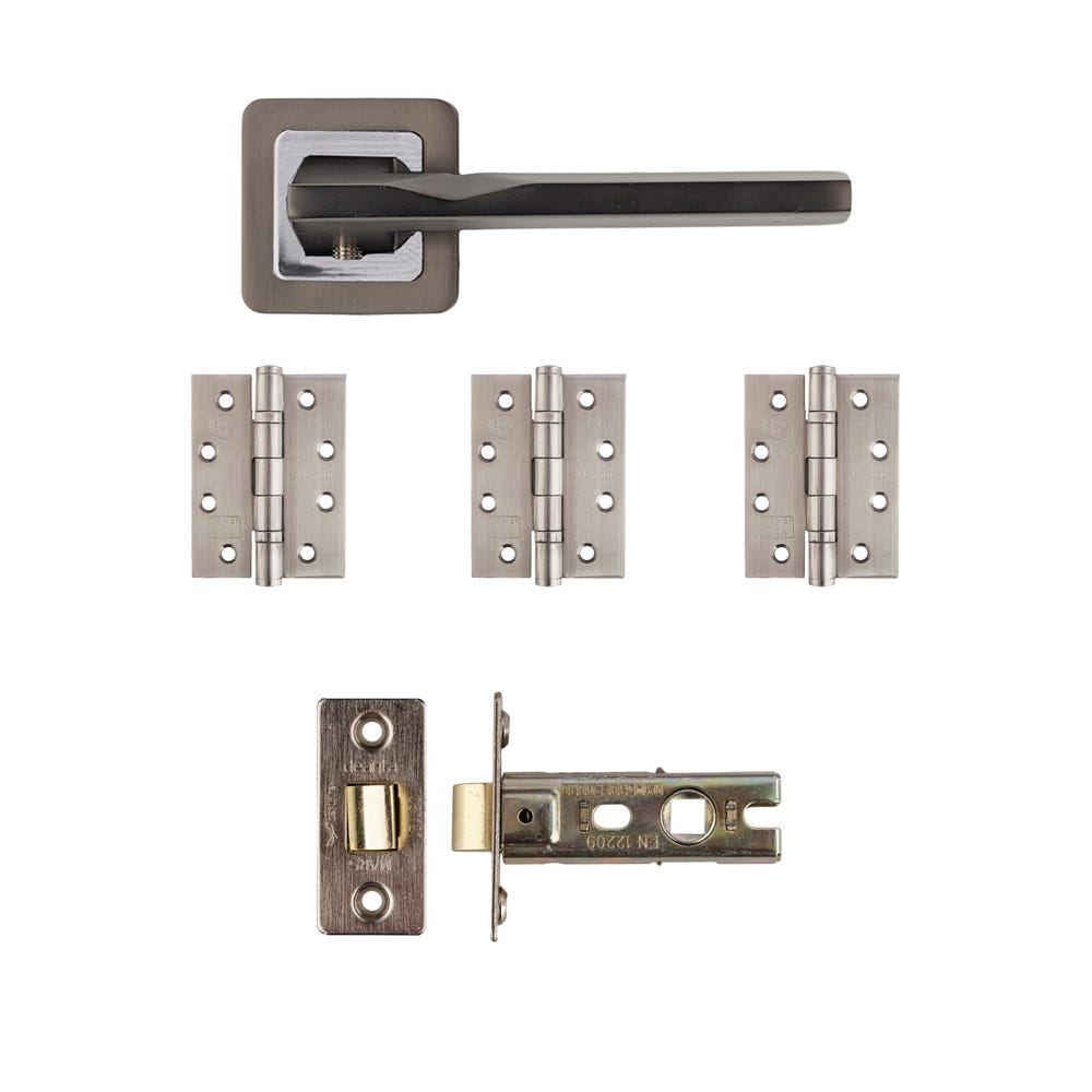 Deanta Hadrian Latch Door Handle Kit Certifire Matt Satin Black