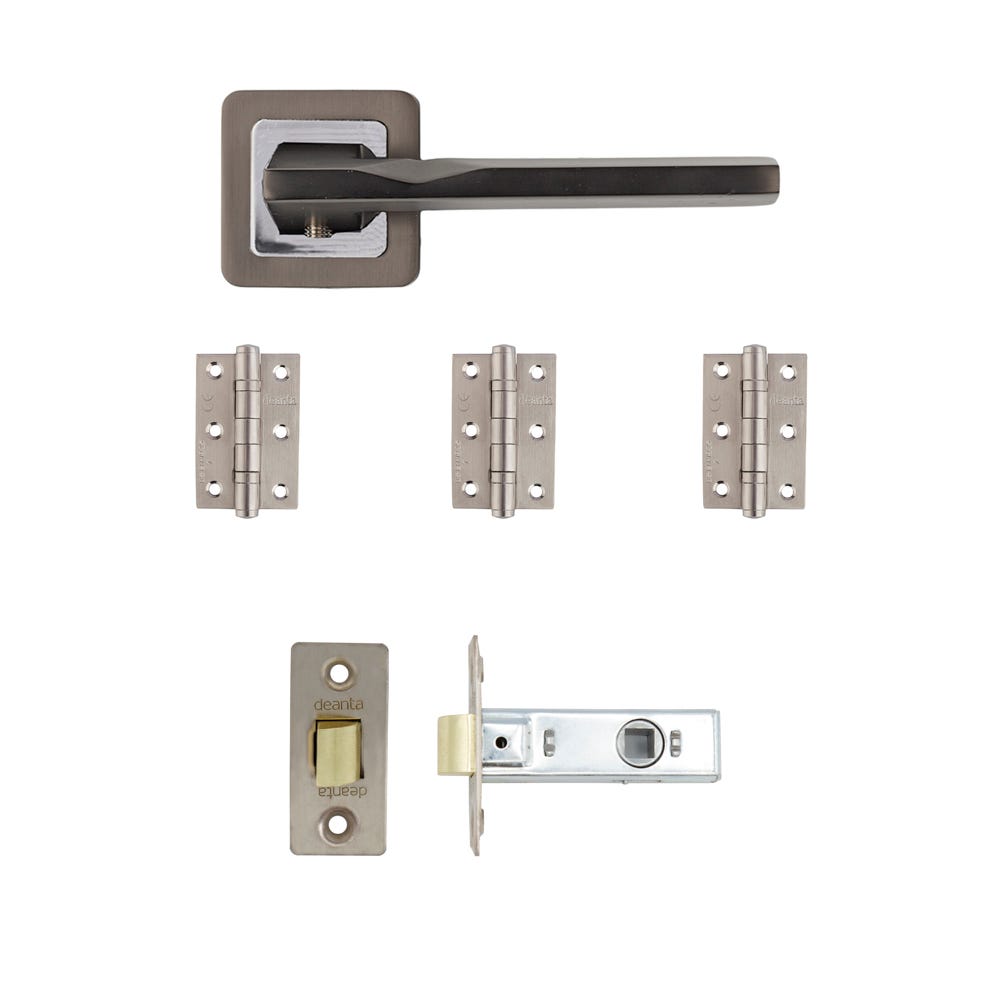 Deanta Hadrian Latch Door Handle Kit Matt Satin Black