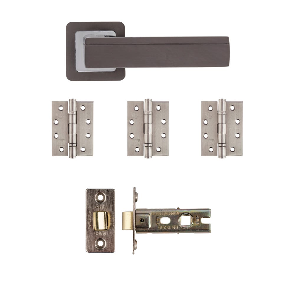 Deanta Invictus Latch Door Handle Kit Certifire Matt Satin Black