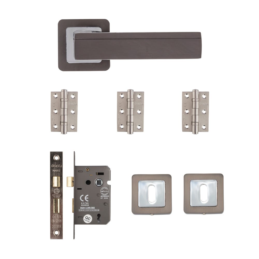 Deanta Invictus Mortice Door Handle Kit Matt Satin Black