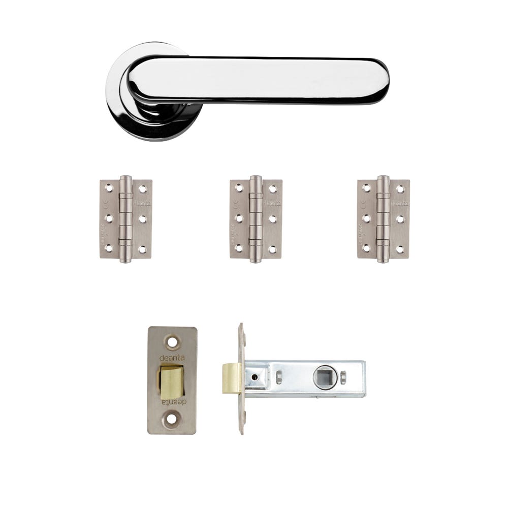 Deanta Parga Latch Door Handle Kit Polished Chrome