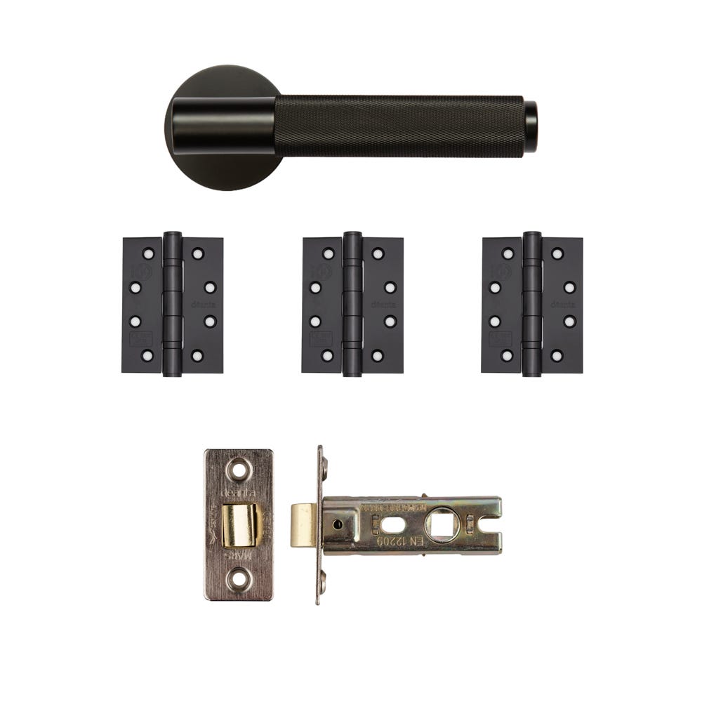 Deanta Sparta Latch Door Handle Kit Certifire Matt Black